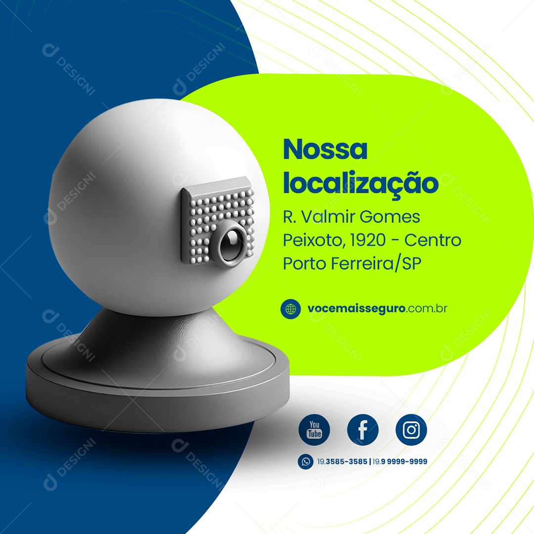 Nossa Localização Segurança Eletrônica Social Media PSD Editável