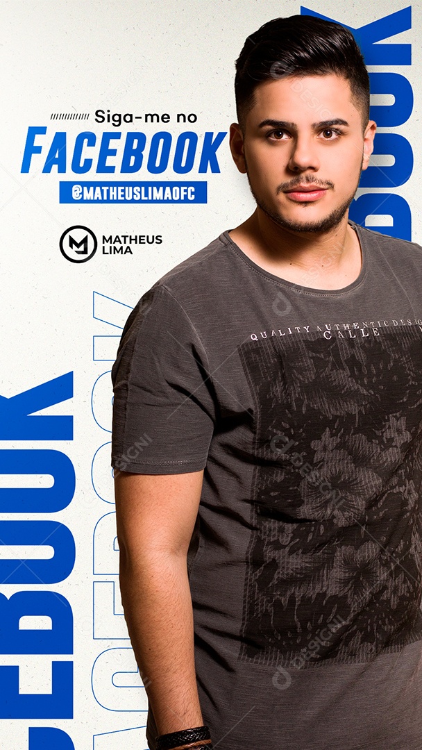 Story Siga me no Facebook Matheus Lima Flyer Social Media PSD Editável