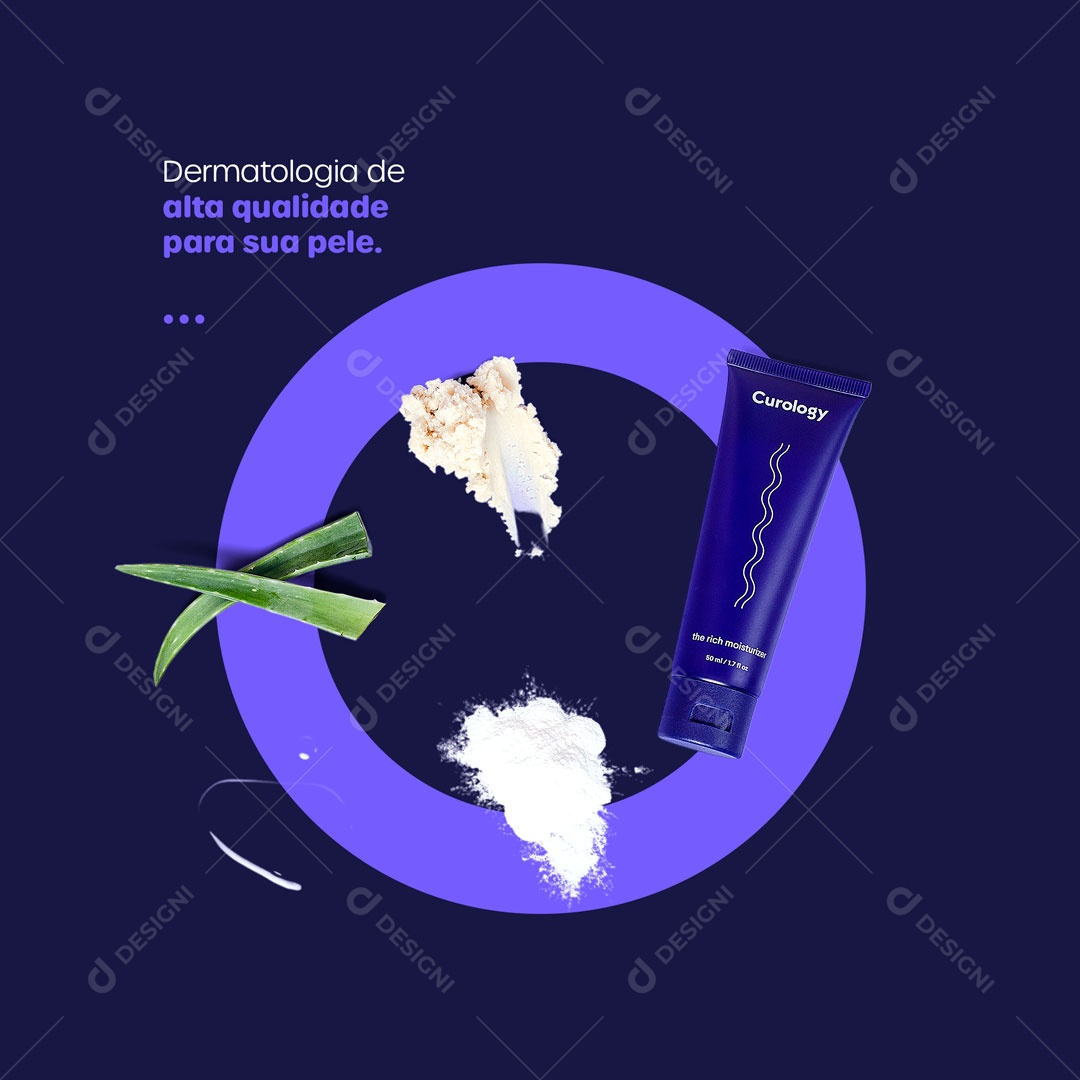 Dermatologia de Alta Qualidade Para Sua Pele. Produtos Dermocosméticos Social Media PSD Editável