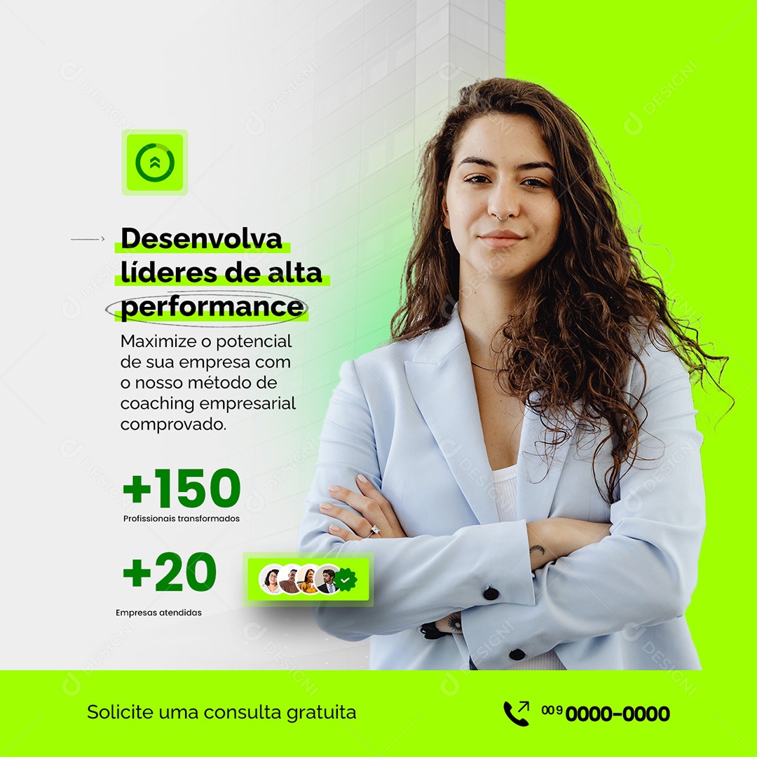 Desenvolva Líderes de Alta Performance Coaching Empresarial Social Media PSD Editável