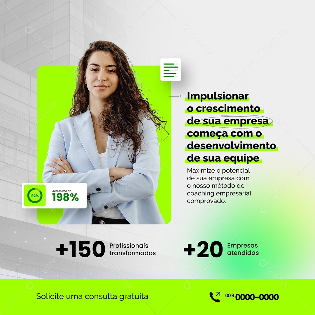 Impulsionar o Crescimento de Sua Empresa Coaching Empresarial Social Media PSD Editável