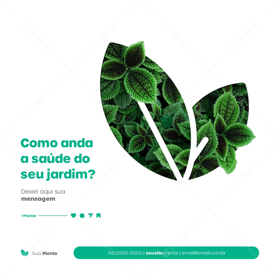Como anda a Saúde do Seu Jardim? Social Media PSD Editável