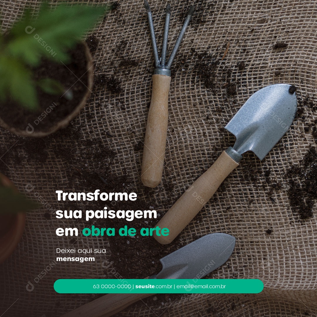 Transforme Sua Paisagem em Obra de Arte Jardinagem Social Media PSD Editável