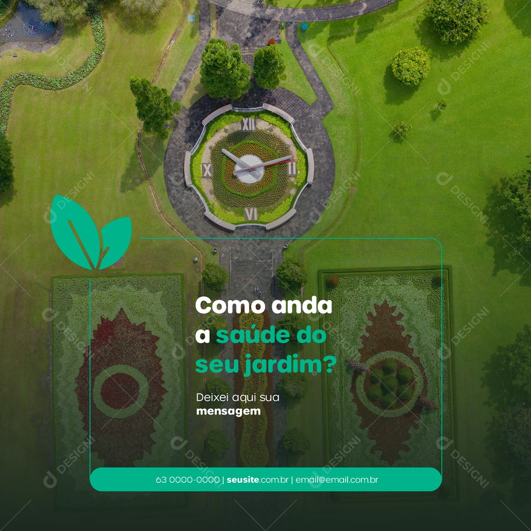 Como Anda a Saúde do Seu Jardim? Social Media PSD Editável