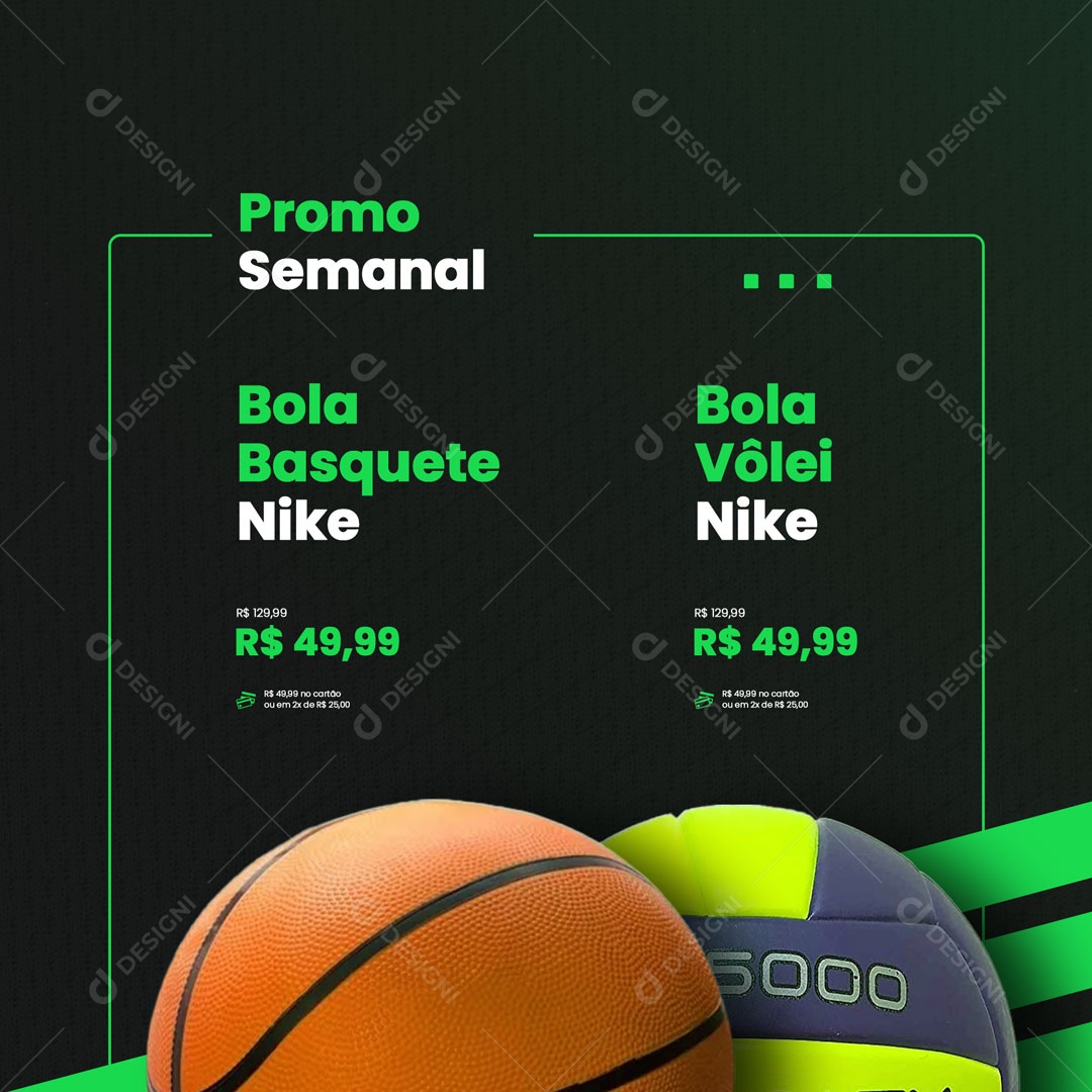 Loja de Artigos Esportivos Bola de Basquete Social Media PSD Editável