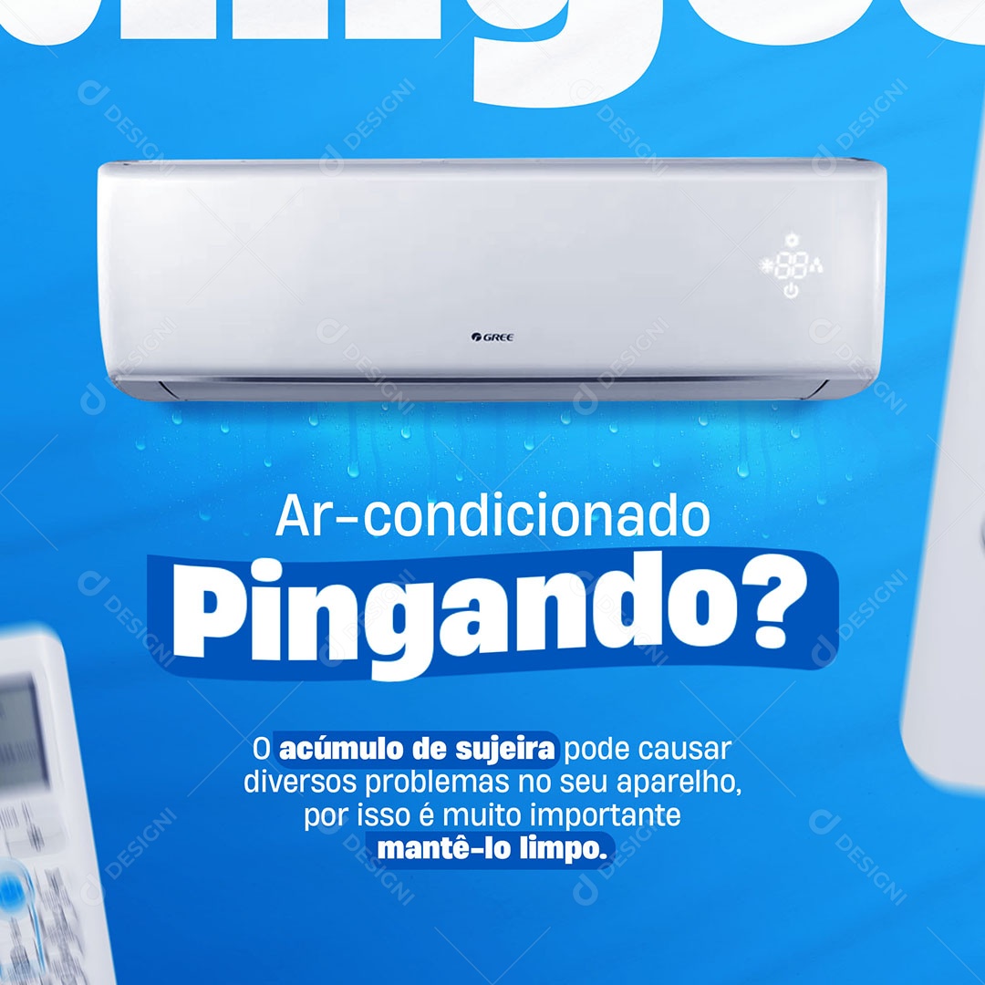 Ar Condicionado Pingando o Acúmulo de Sujeira Social Media PSD Editável