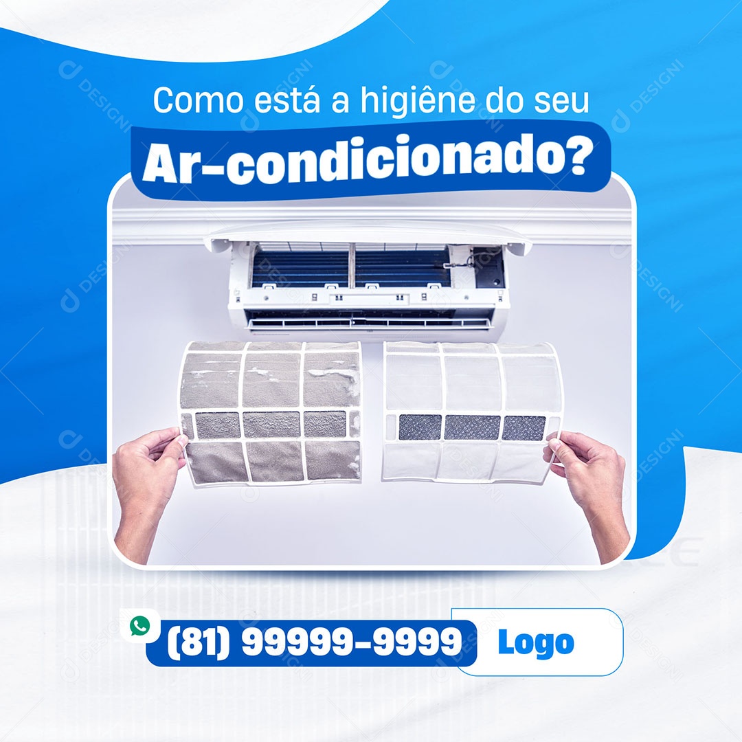 Como Está a Higiêne do Seu Ar Condicionado Social Media PSD Editável