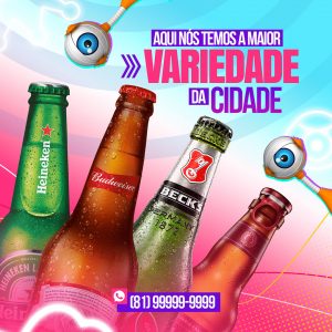 Aqui nós Temos a Maior Variedade da Cidade Cervejaria BBB Social Media PSD Editável