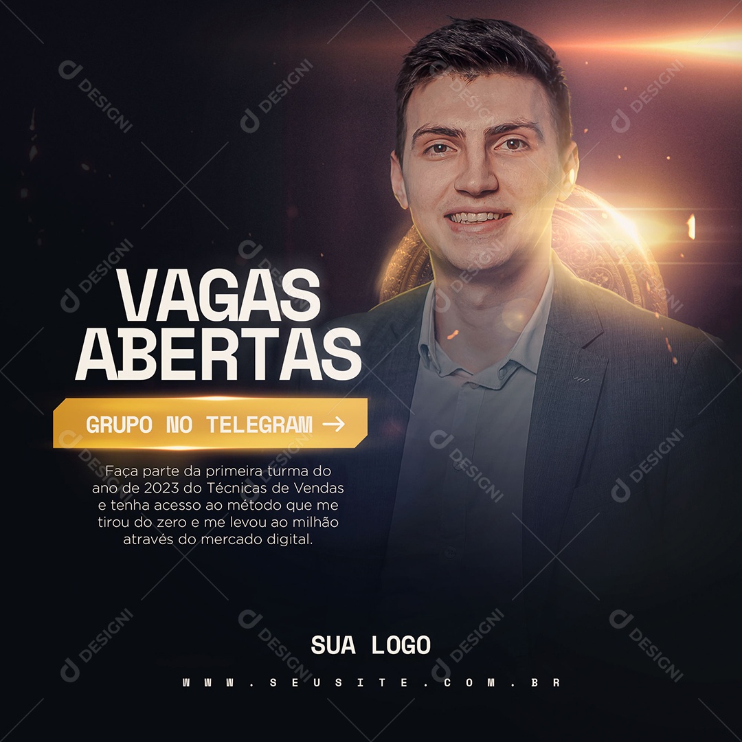 Vagas Abertas Workshop Social Media PSD Editável