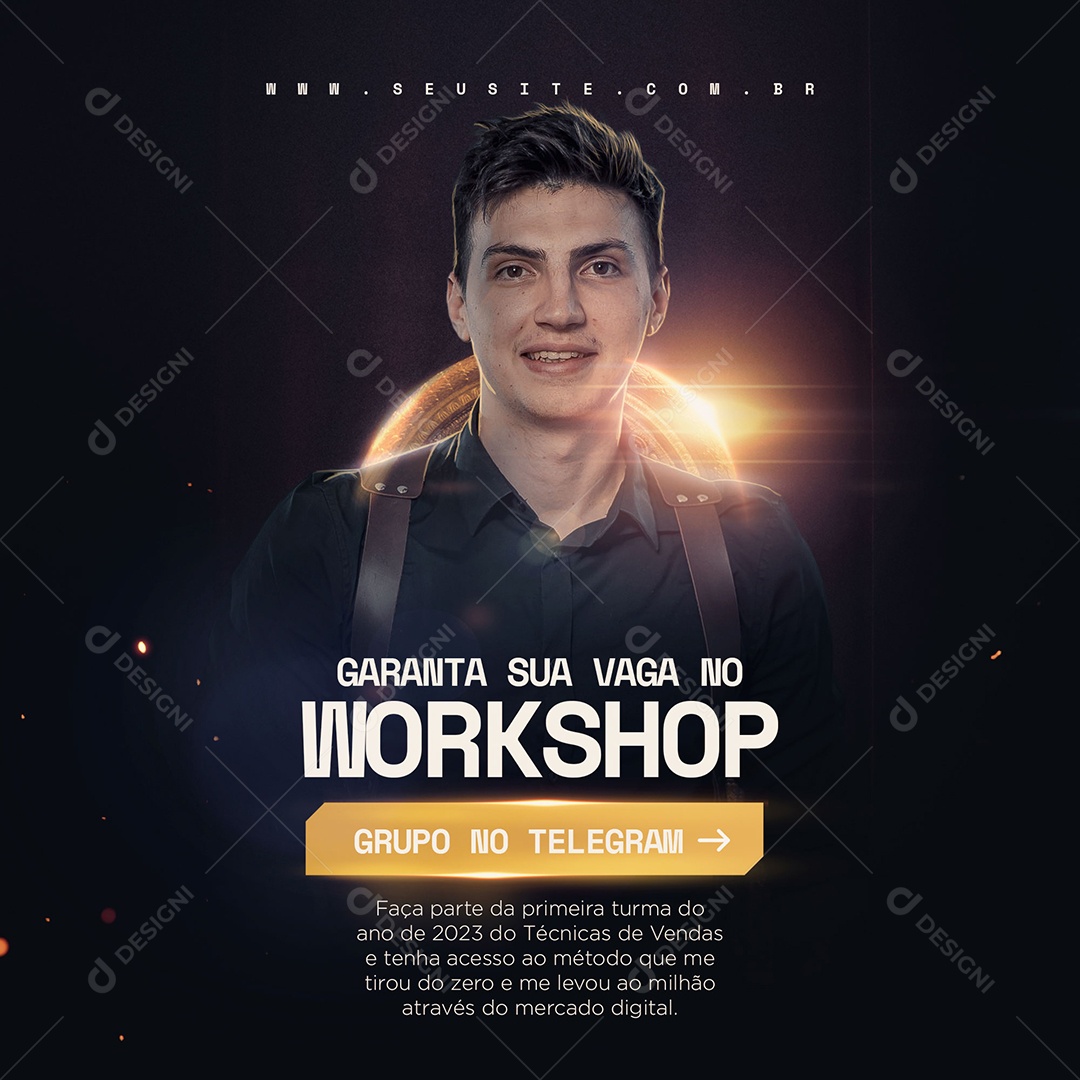 Garanta Sua Vaga No Workshop Social Media PSD Editável