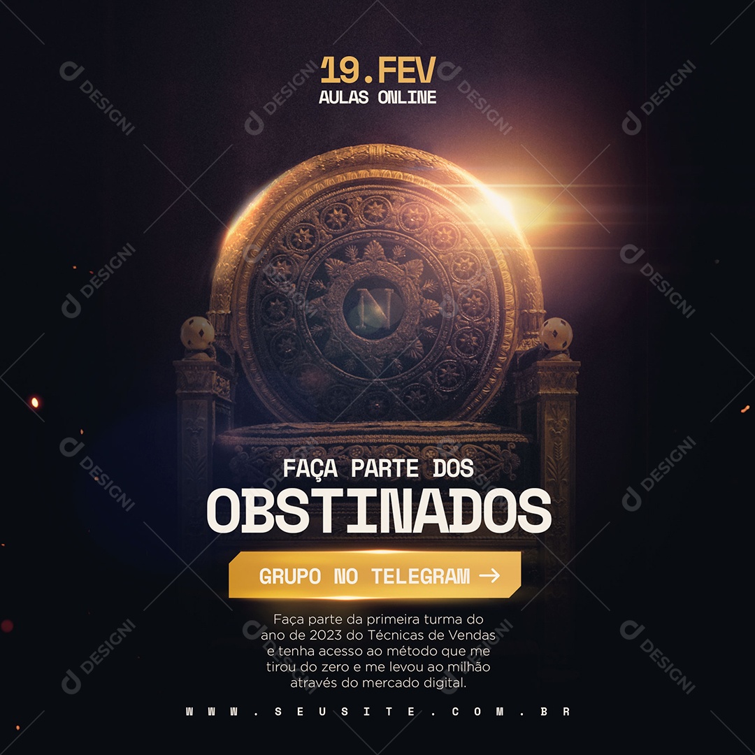 Faça Parte Dos Obstinados Workshop Social Media PSD Editável