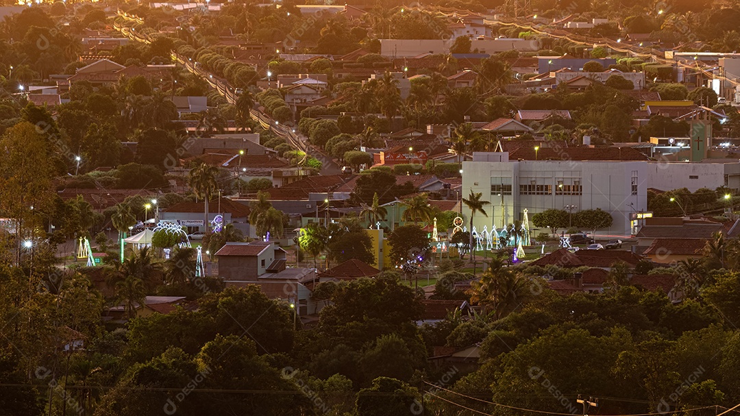 Linda vista aerea de uma cidade casas