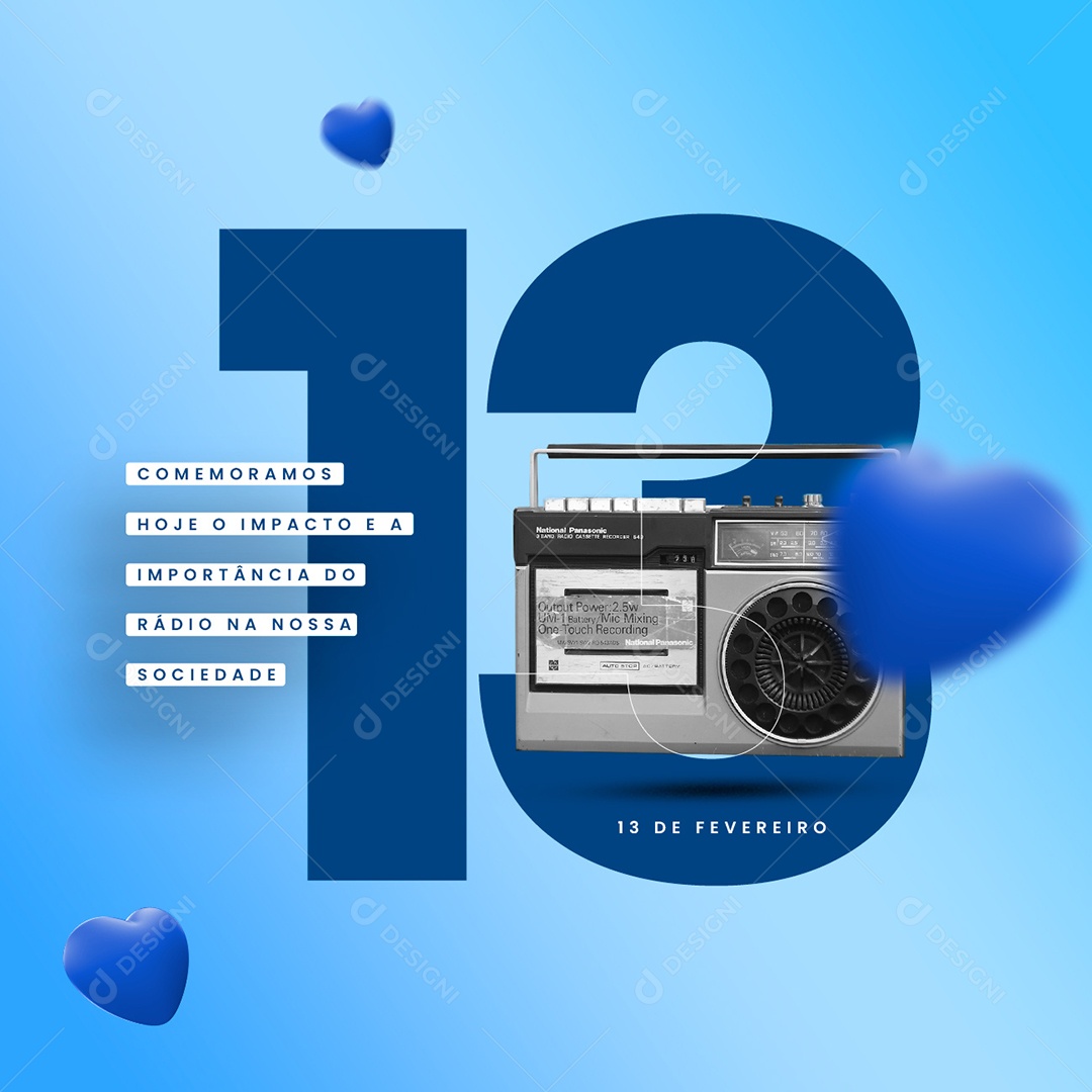 Comemoramos Hoje o Impacto e a Importância do Rádio na Nossa Sociedade Dia Mundial Do Radio Social Media PSD Editável