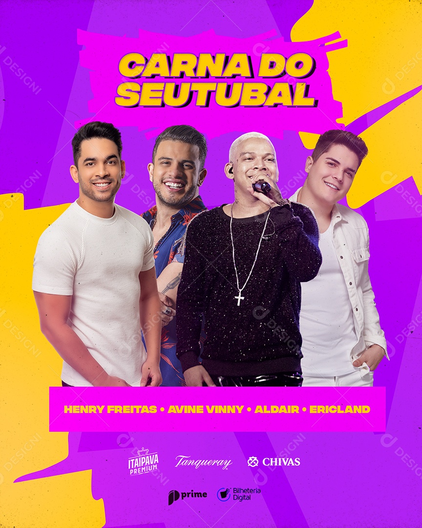 Carna do Seutubal Henry Freitas Avine Vinny Aldair Playboy Eric Land Flyer Social Media PSD Editável