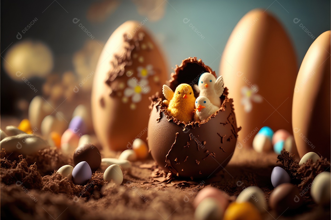 Ovos de páscoa fofos e divertidos com rostos e sorrisos para a celebração da páscoa