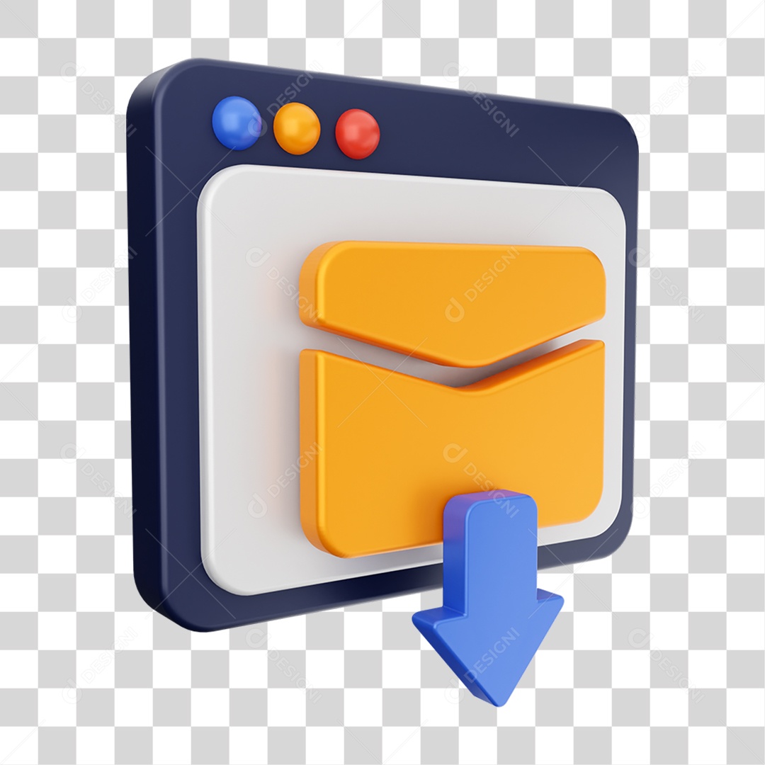 Elemento 3D Ícone de Download PNG Transparente