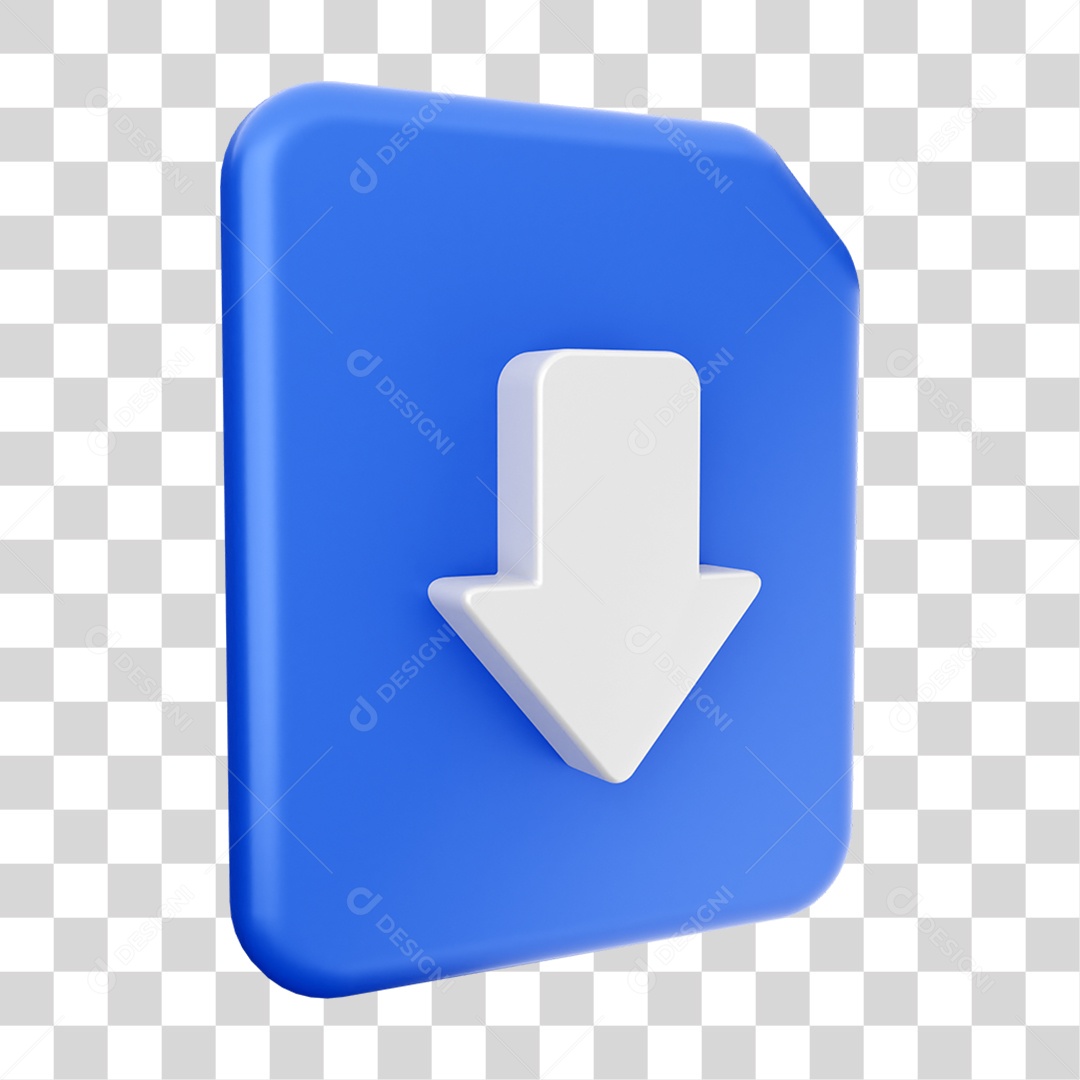 Elemento 3D Ícone de Download PNG Transparente
