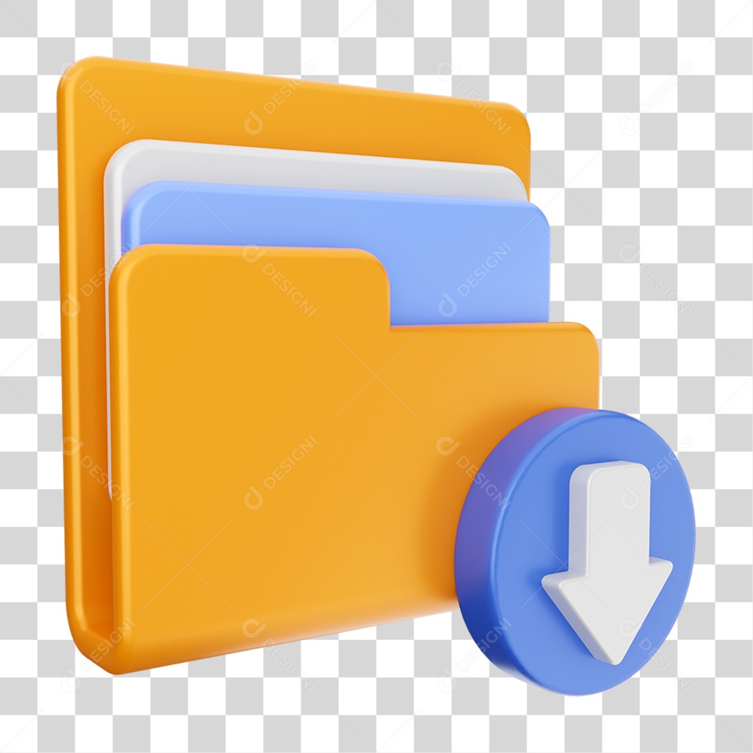 Elemento 3D Ícone de Download PNG Transparente