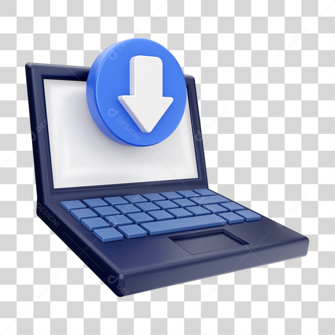 Elemento 3D Ícone de Download PNG Transparente