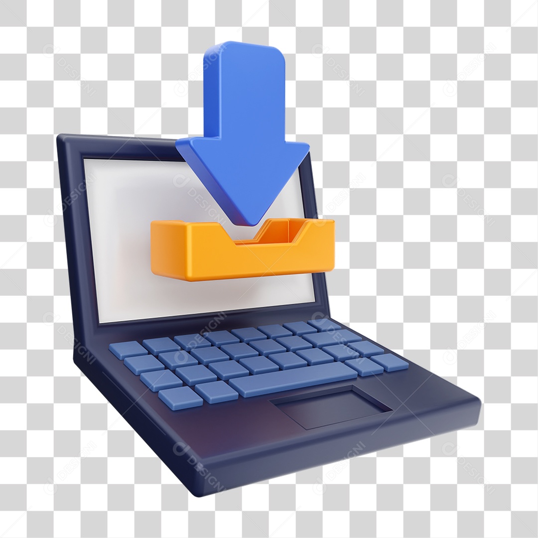 Elemento 3D Ícone de Download PNG Transparente