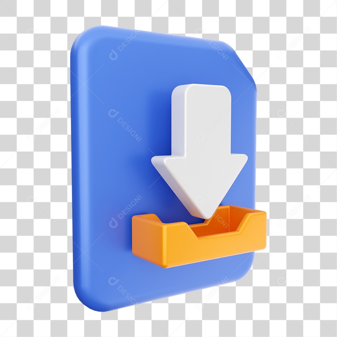 Elemento 3D Ícone de Download PNG Transparente