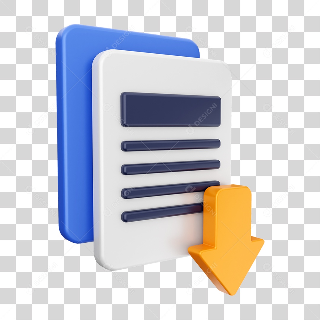 Elemento 3D Ícone de Download PNG Transparente