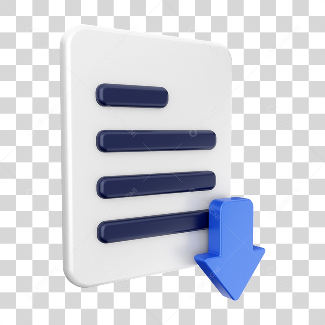 Elemento 3D Ícone de Download PNG Transparente