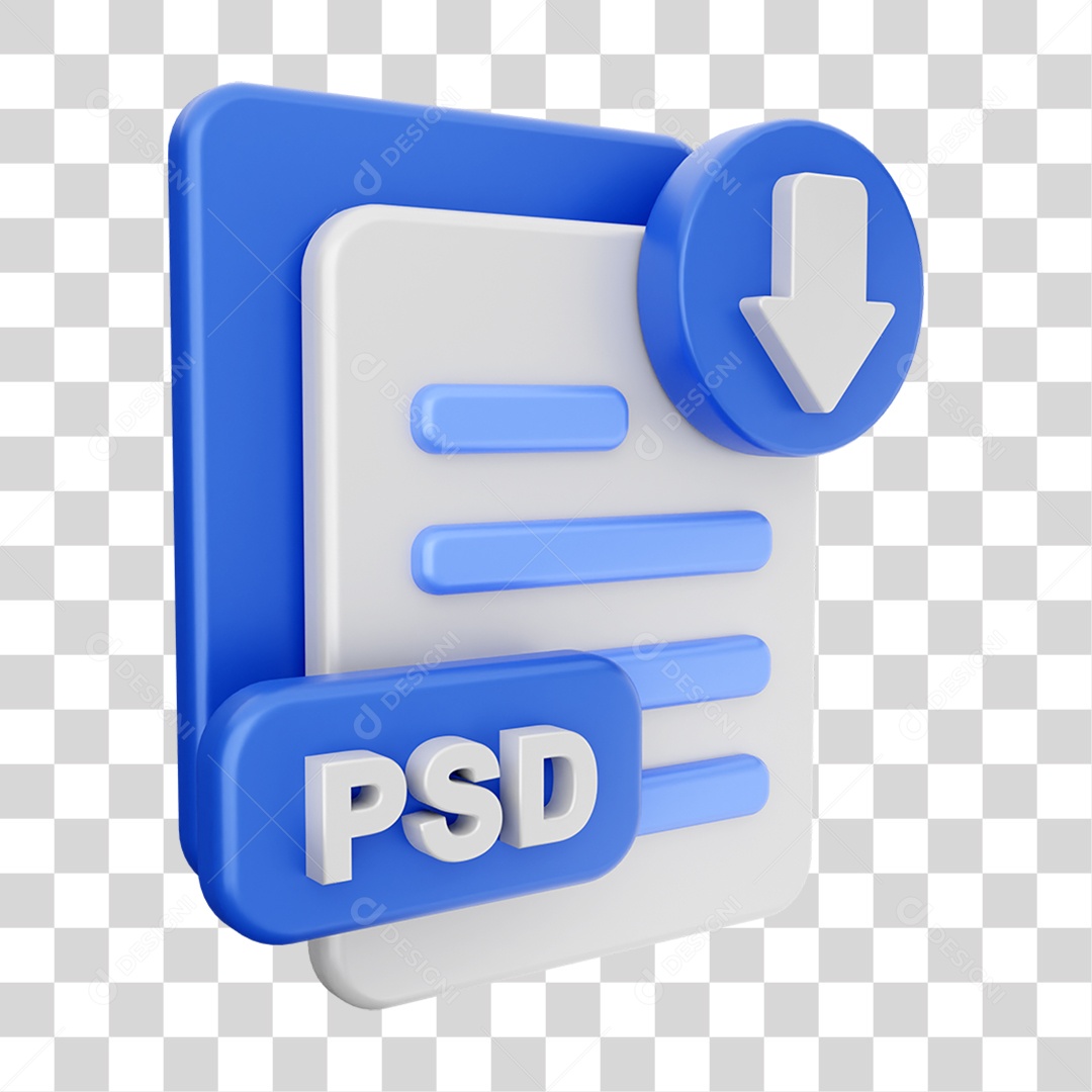 Elemento 3D Ícone de Download PNG Transparente