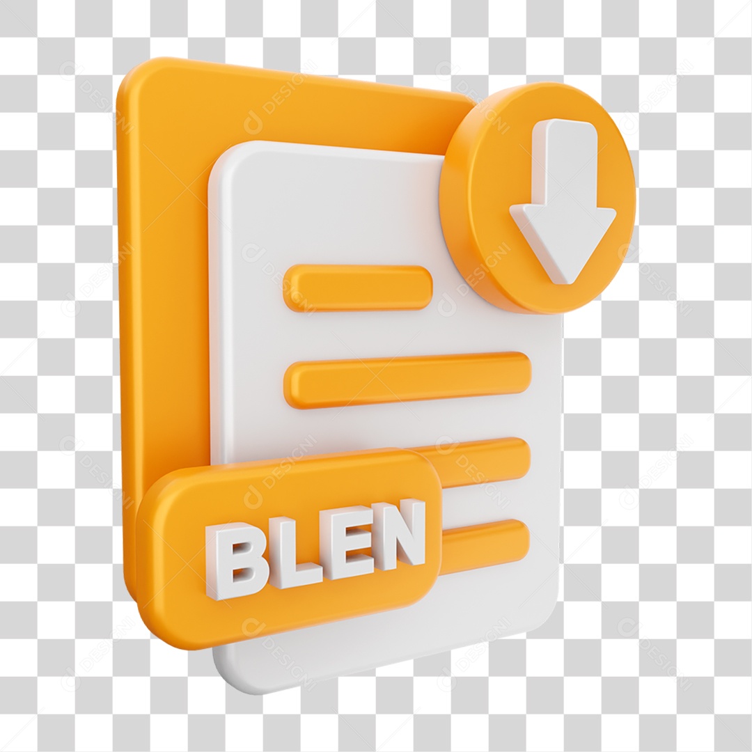 Elemento 3D Ícone de Download PNG Transparente