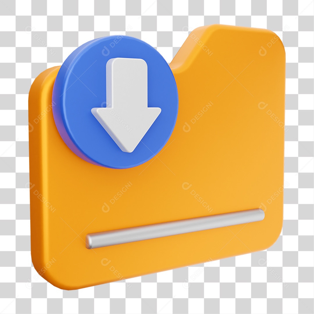 Elemento 3D Ícone de Download PNG Transparente