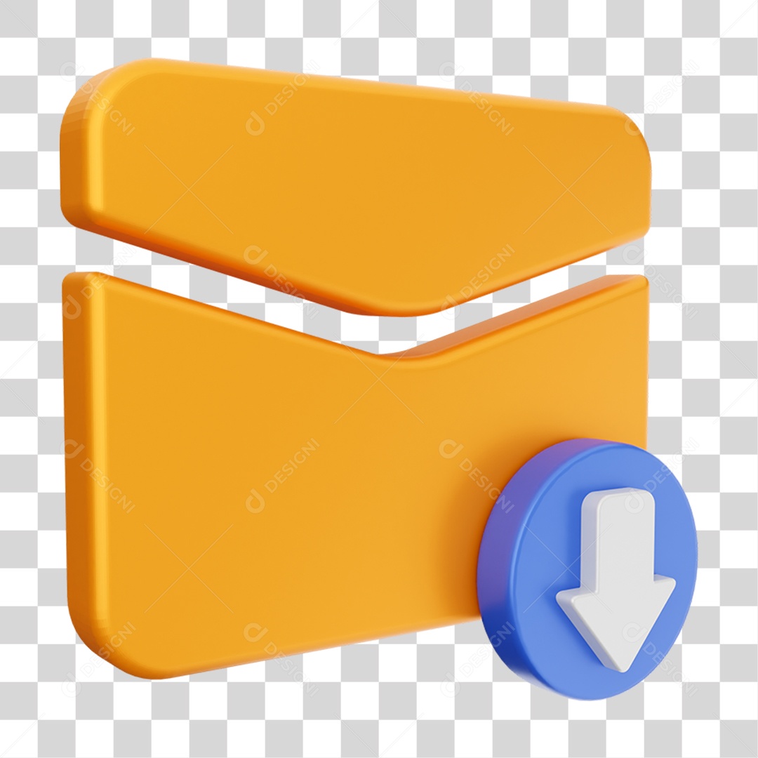 Elemento 3D Ícone de Download PNG Transparente