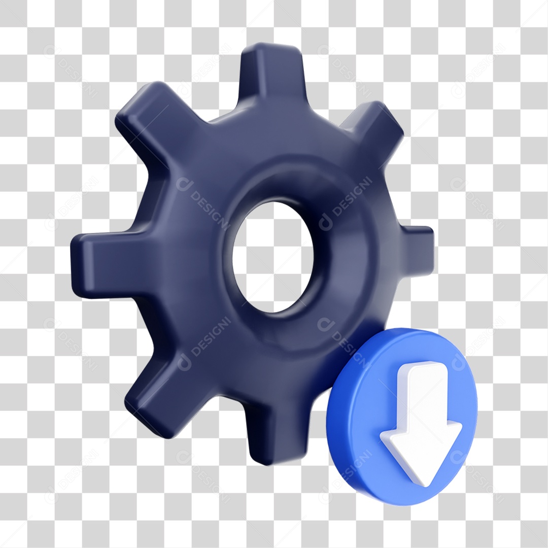 Elemento 3D Ícone de Download PNG Transparente