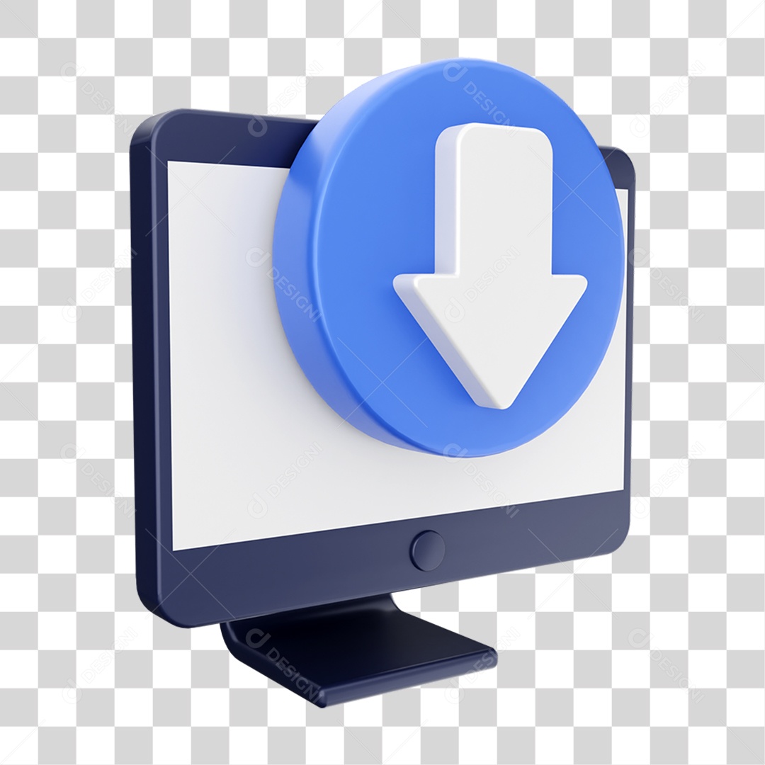 Elemento 3D Ícone de Download PNG Transparente