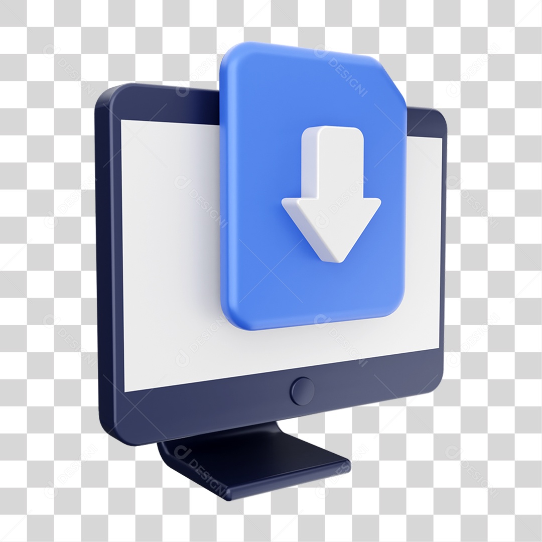 Elemento 3D Ícone de Download PNG Transparente
