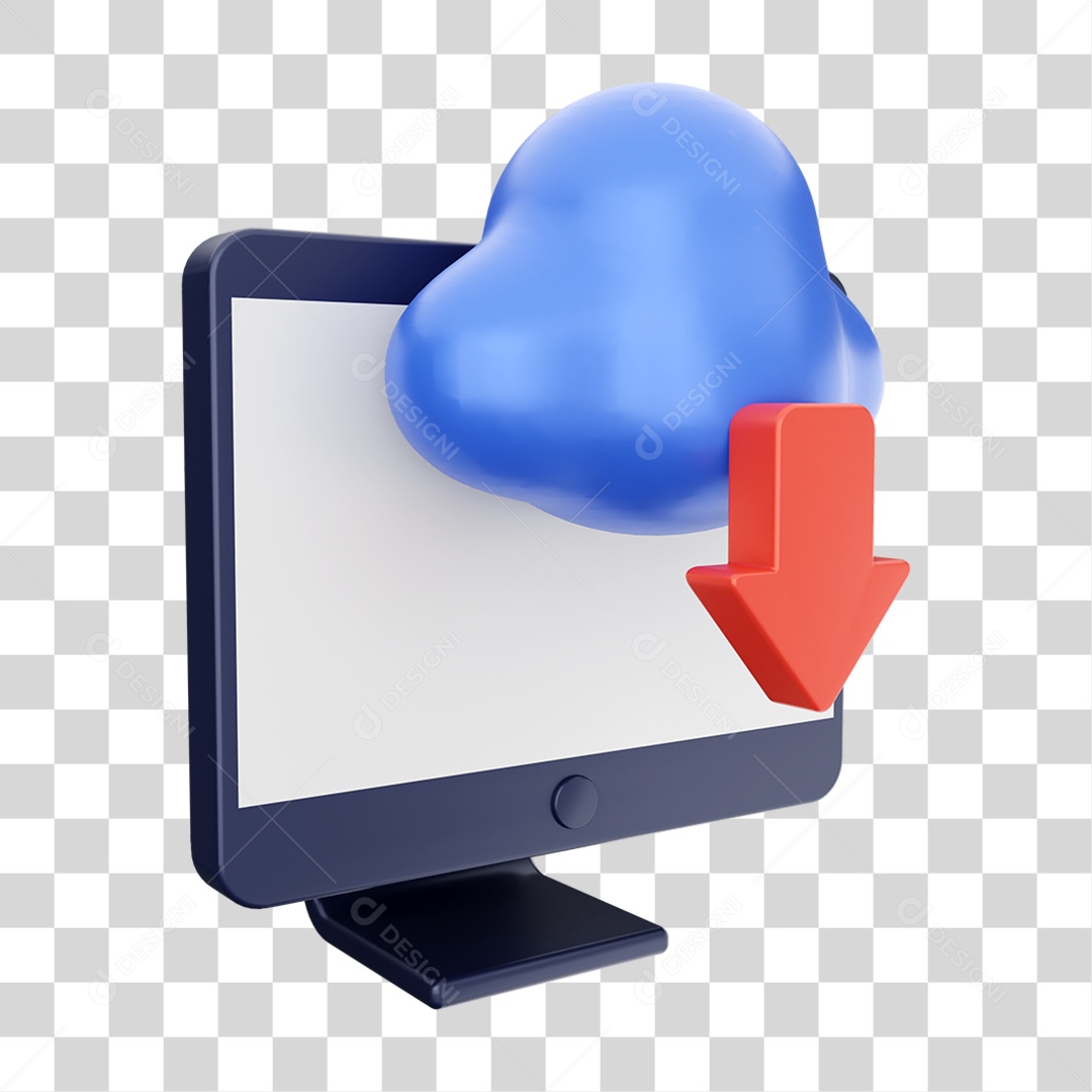 Elemento 3D Ícone de Download PNG Transparente