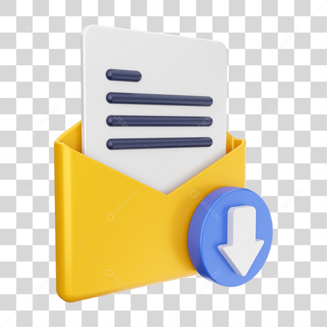 Elemento 3D Ícone de Download PNG Transparente