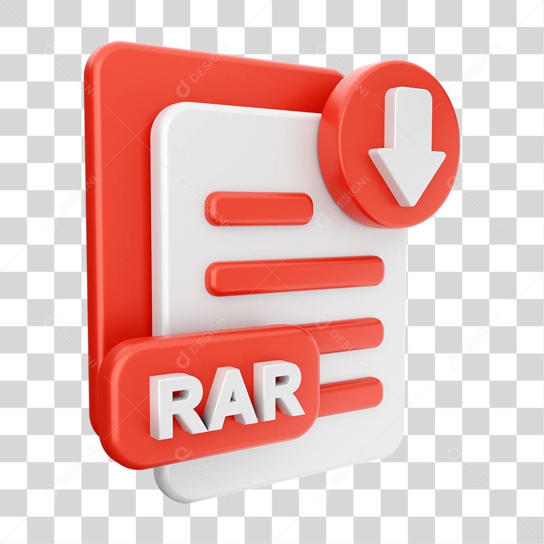 Elemento 3D Ícone de Download PNG Transparente