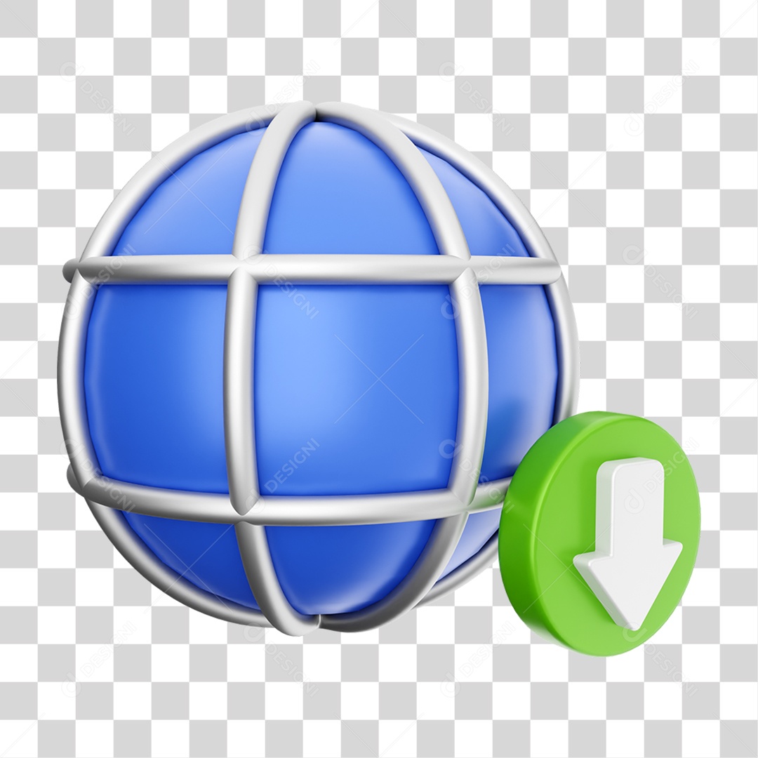 Elemento 3D Ícone de Download PNG Transparente