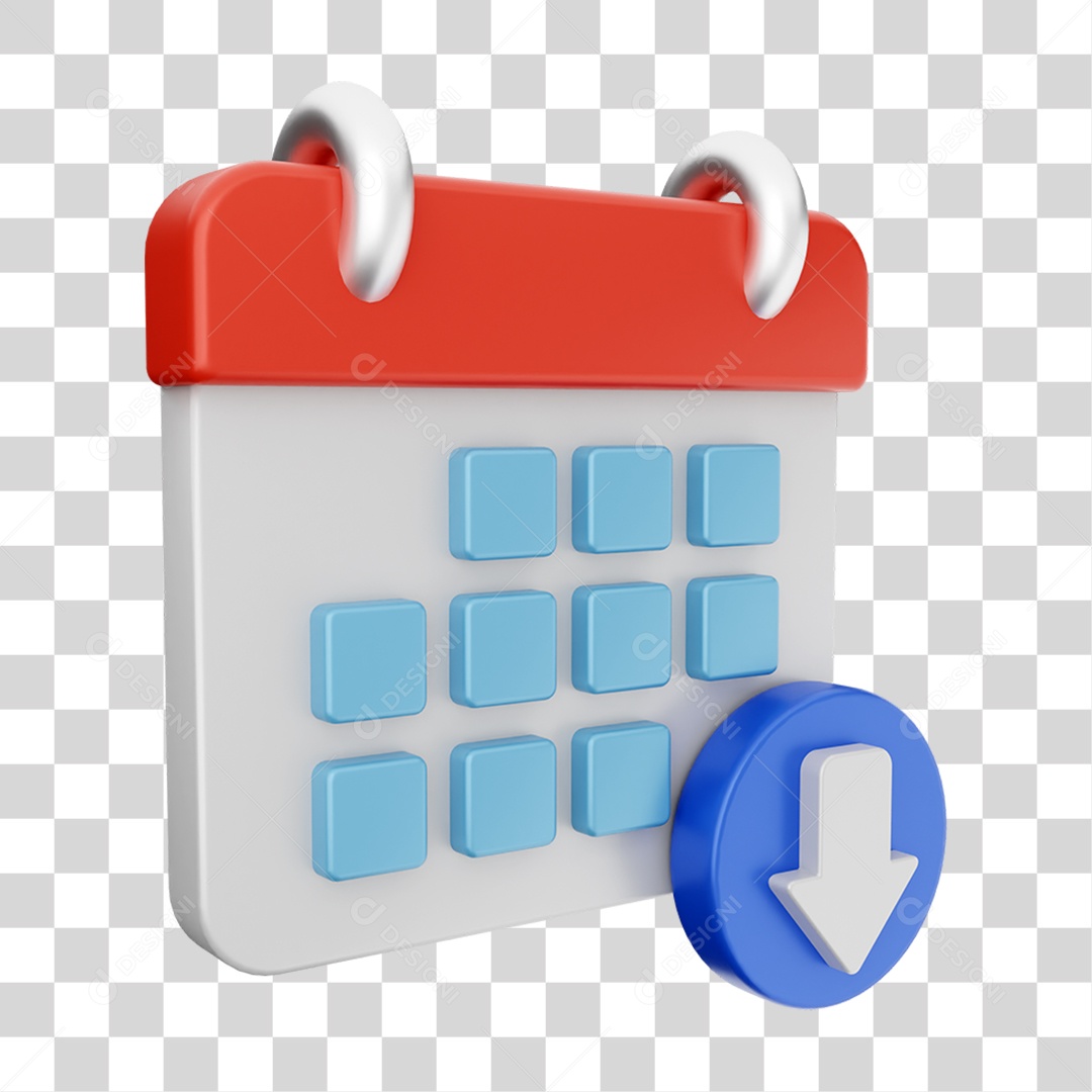 Elemento 3D Ícone de Download PNG Transparente