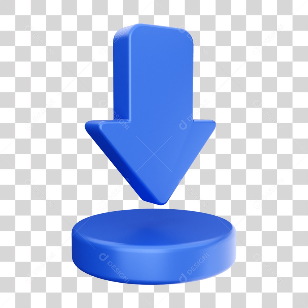 Elemento 3D Ícone de Download PNG Transparente