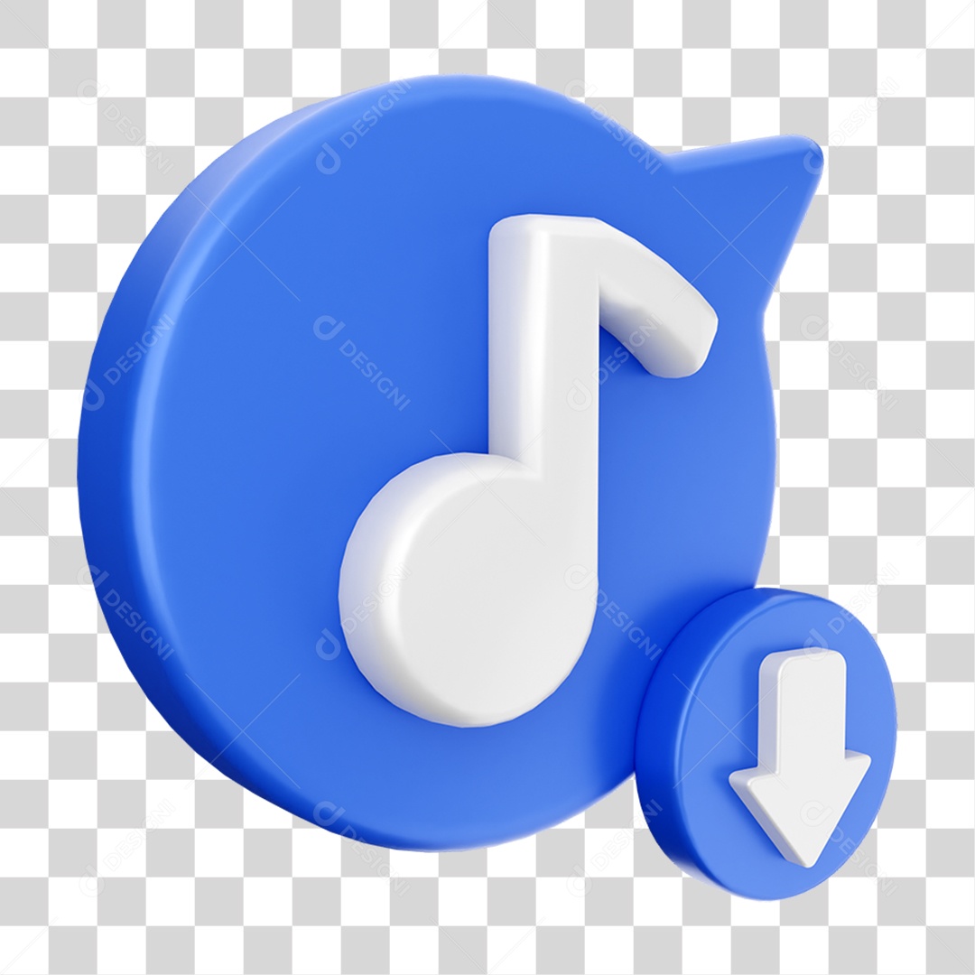 Elemento 3D Ícone de Download PNG Transparente