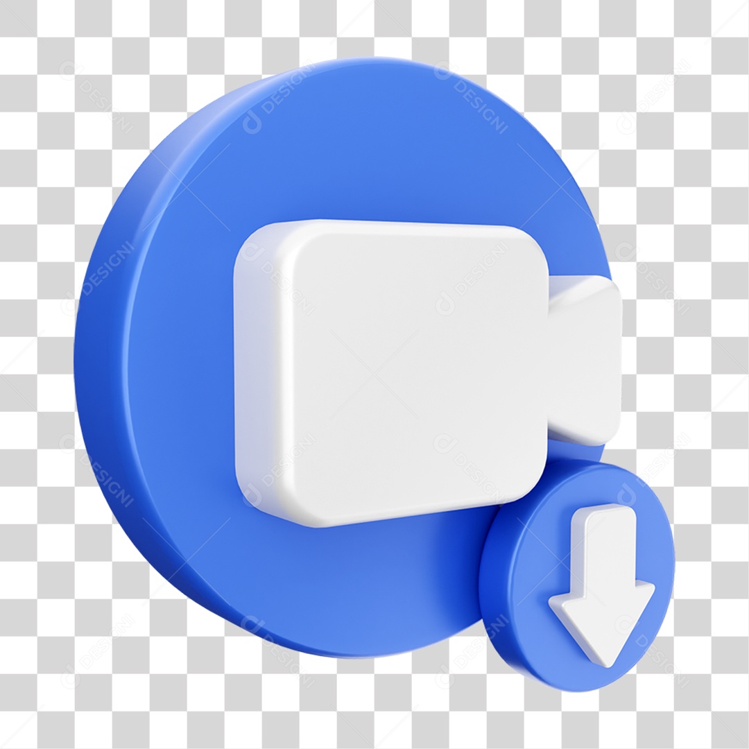 Elemento 3D Ícone de Download PNG Transparente
