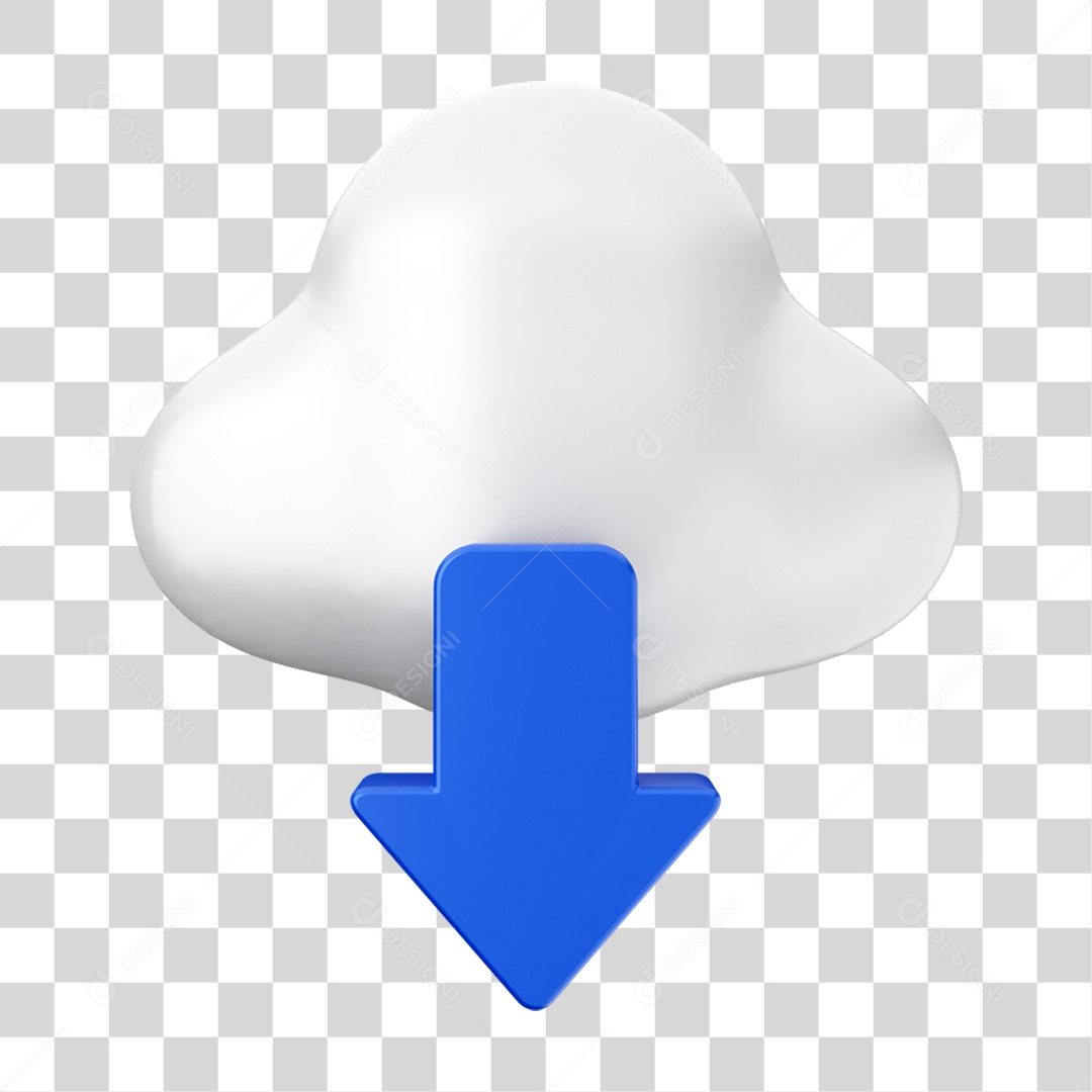 Elemento 3D Ícone de Download PNG Transparente