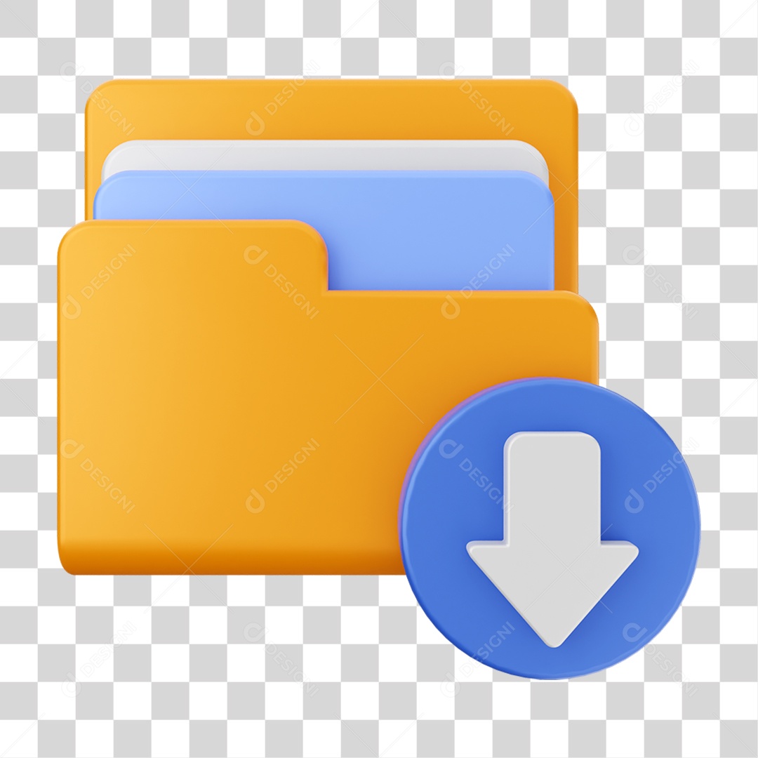 Elemento 3D Ícone de Download PNG Transparente