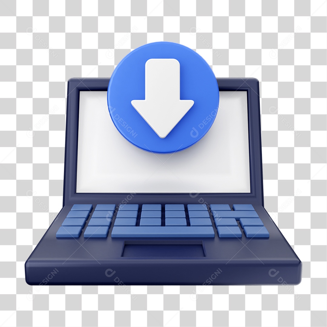 Elemento 3D Ícone de Download PNG Transparente
