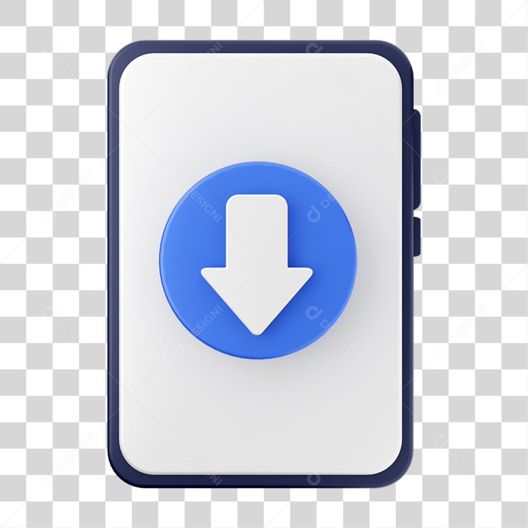 Elemento 3D Ícone de Download PNG Transparente