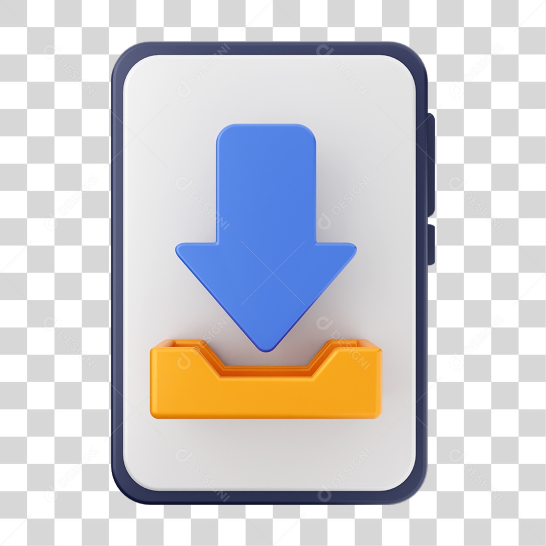 Elemento 3D Ícone de Download PNG Transparente