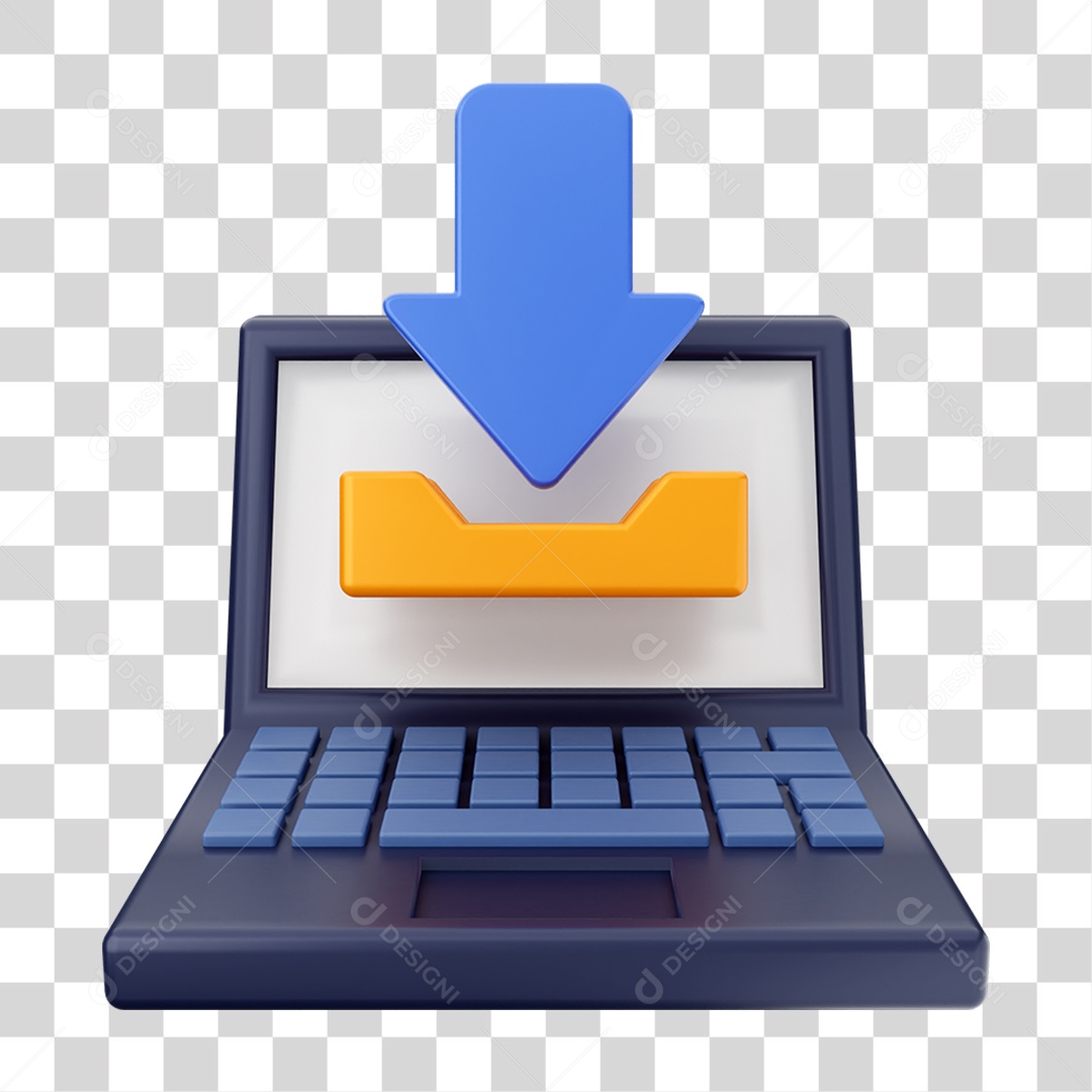 Elemento 3D Ícone de Download PNG Transparente