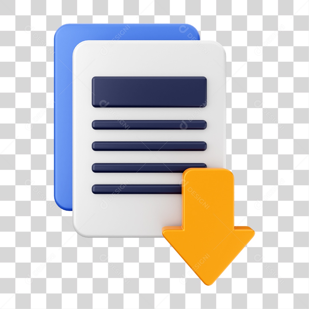 Elemento 3D Ícone de Download PNG Transparente