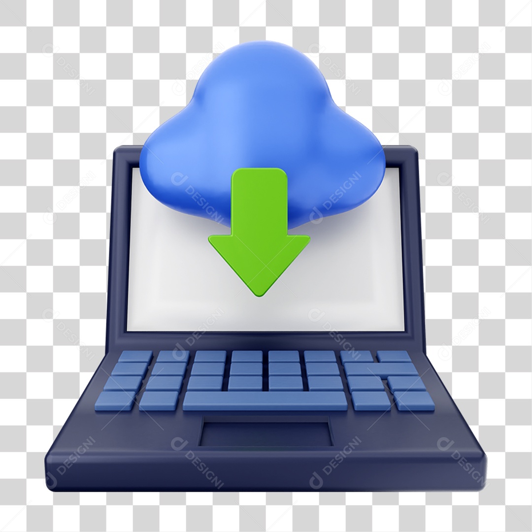 Elemento 3D Ícone de Download PNG Transparente